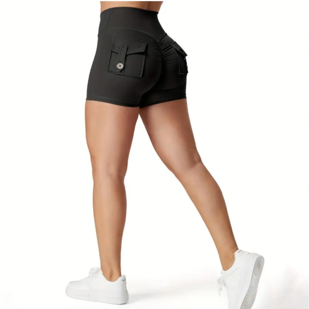 Women's Black High-Waisted Shorts